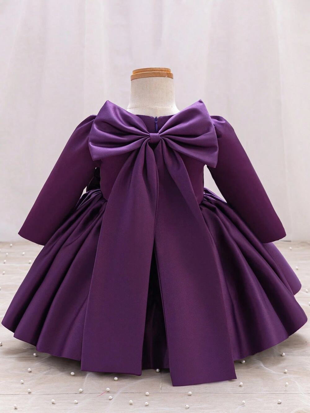 Big Bow Princess Purple Baby Dress